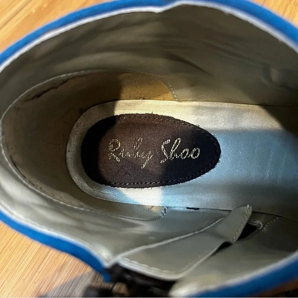 RUBY SHOO Juliette Artsy Boho Suede Wool Cowgirl Polka Dot Booties - Picture 3 of 10